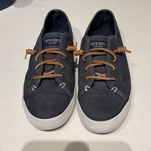 Blue Canvas Sperry shoes